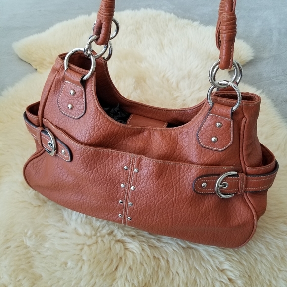 👠 Faux Leather Brown Slouchy Purse - Picture 2 of 14